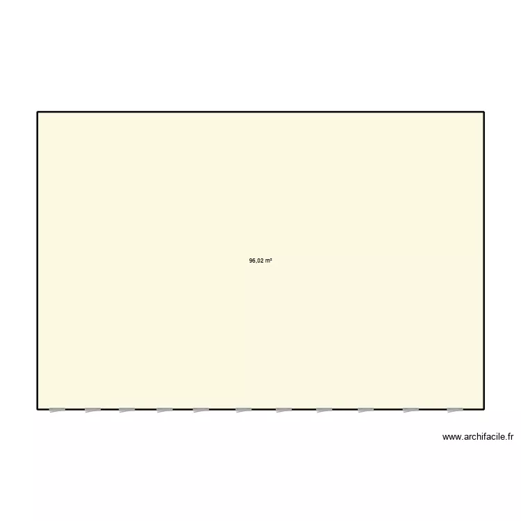 FACADE OUEST. Plan de 1  et 96 m²