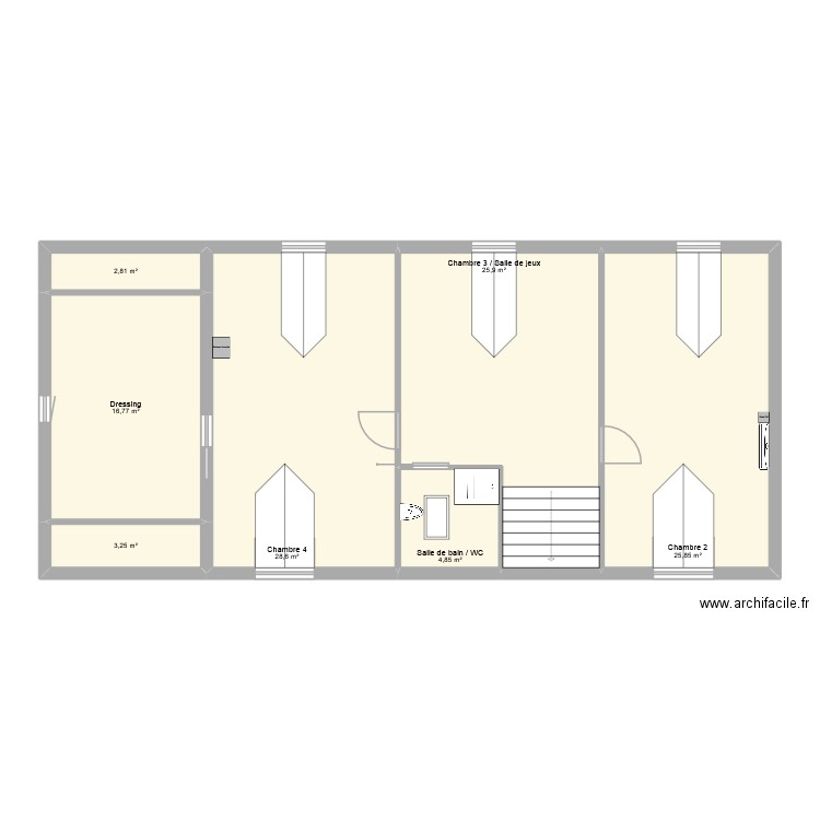 Etage - 2025-09-22. Plan de 7 pièces et 108 m2