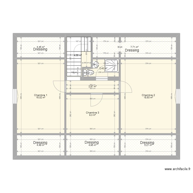 R+1 - Maison Meaux. Plan de 11 pièces et 80 m2