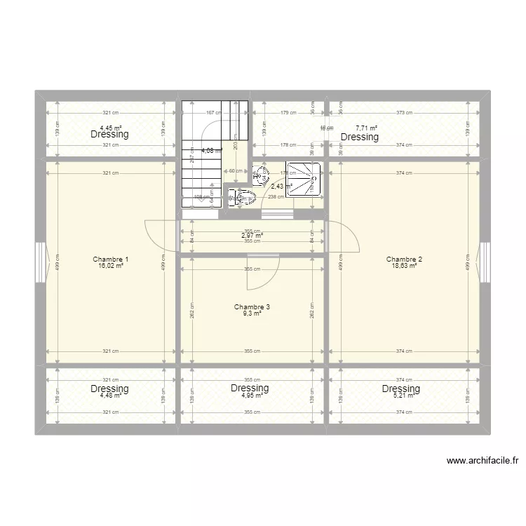 R+1 - Maison Meaux. Plan de 
