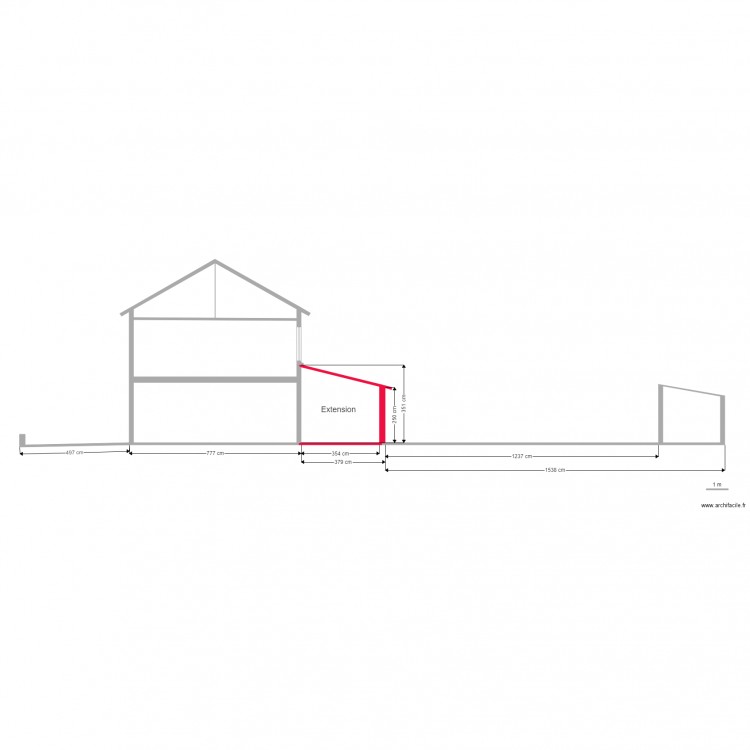 Plan en coupe Profil nord. Plan de 0 pièce et 0 m2