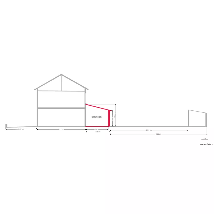 Plan en coupe Profil nord. Plan de 