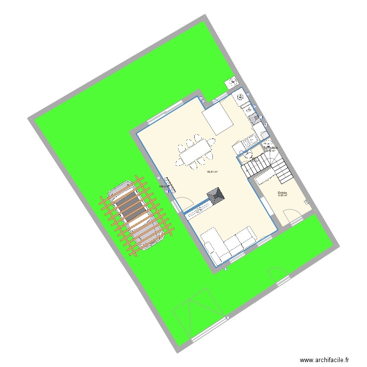 Maison Nogent - extension Recommendation F&L. Plan de 16 pièces et 221 m2