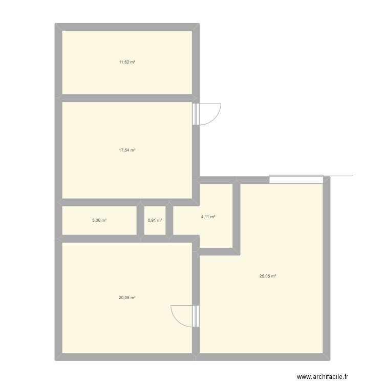 brunemont. Plan de 7 pièces et 82 m2