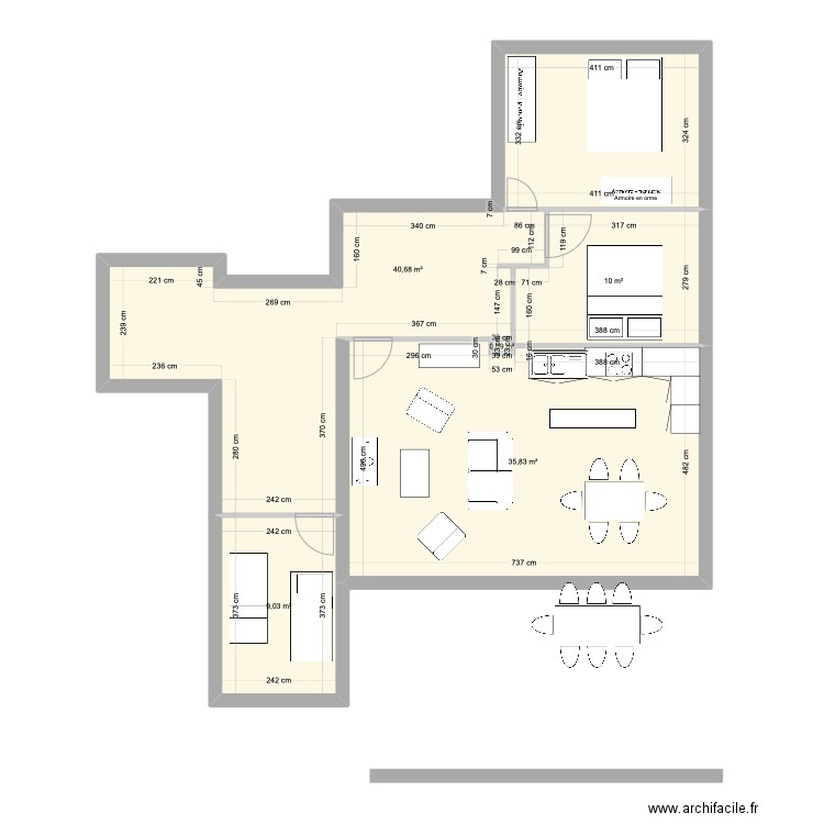 MYRIEL. Plan de 5 pièces et 96 m2