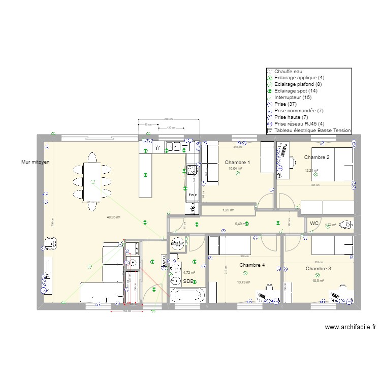 St Jean d'Illac 7. Plan de 10 pièces et 106 m2