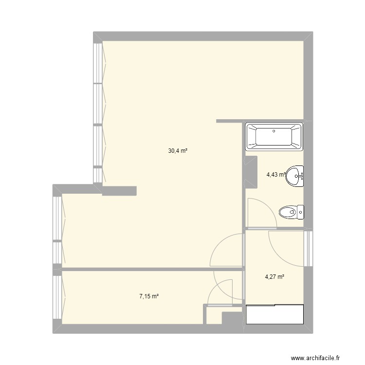 VincentAuriol1. Plan de 4 pièces et 46 m2