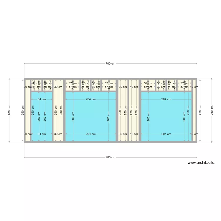 fa&ccedil;ade terrasse. Plan de 