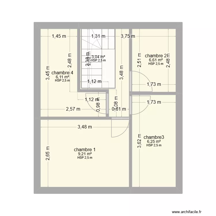 linard. Plan de 8 pièces et 66 m²