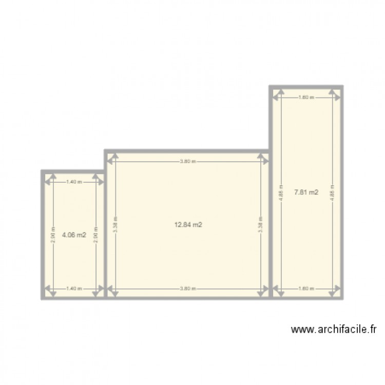 DUSTY. Plan de 3 pièces et 25 m2