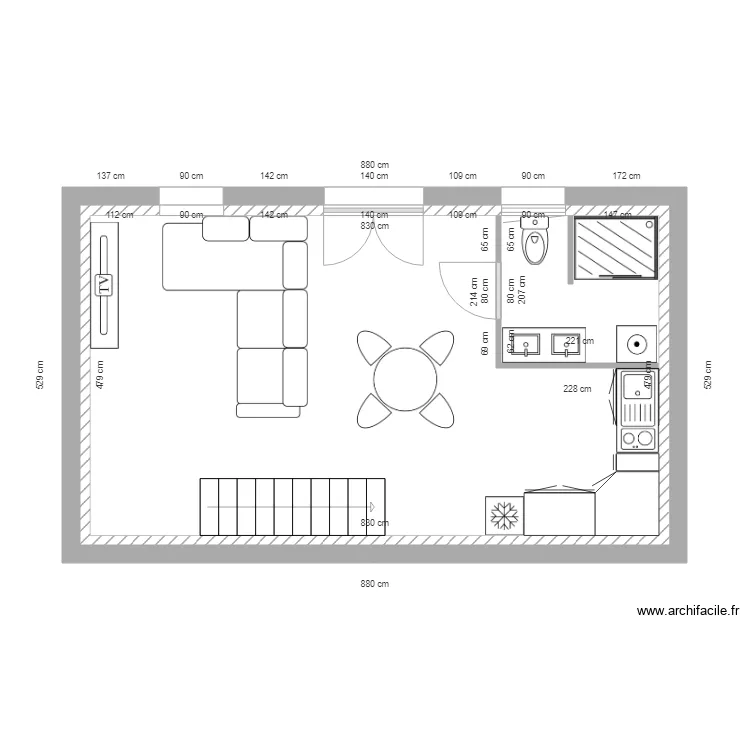 maisonette. Plan de 