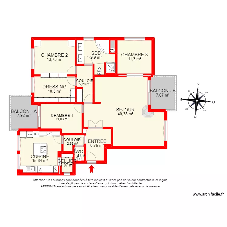 BI12142 - APPARTEMENT . Plan de BI12142 - APPARTEMENT . Plan de