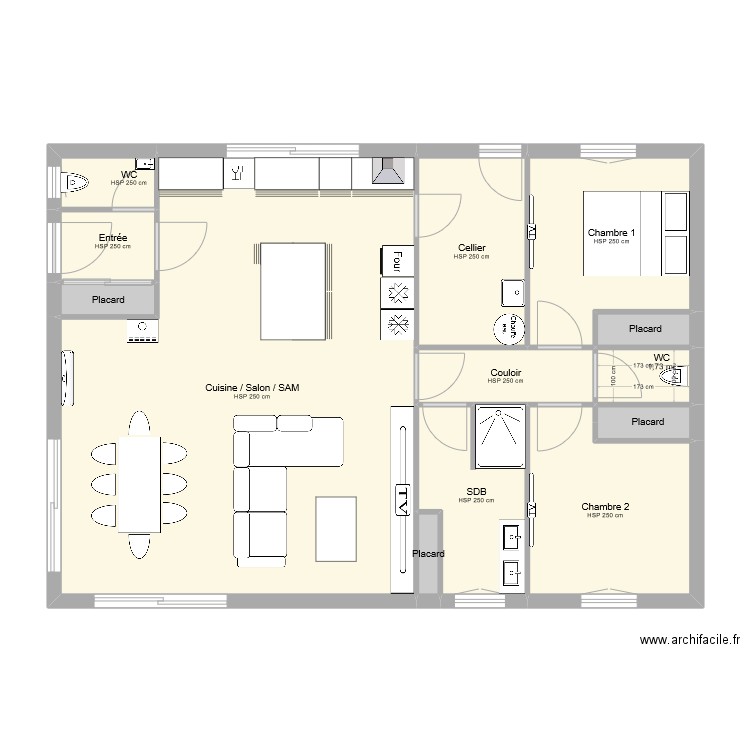 PROJET ROMEYER MEUBLE. Plan de 13 pièces et 92 m2