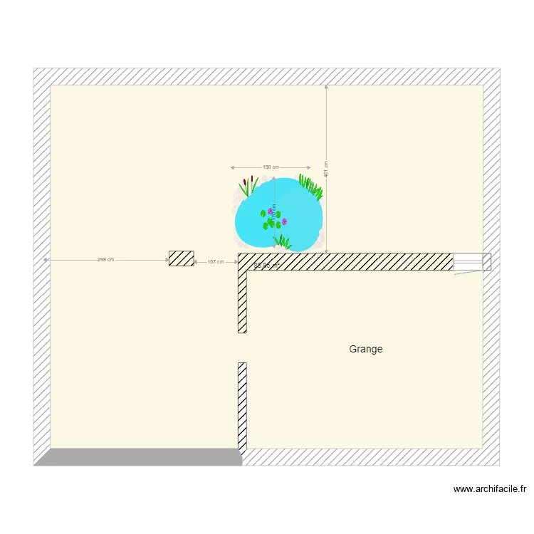 cour pour bassin. Plan de 
