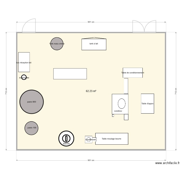 salle de fabrication. Plan de 0 pièce et 0 m2