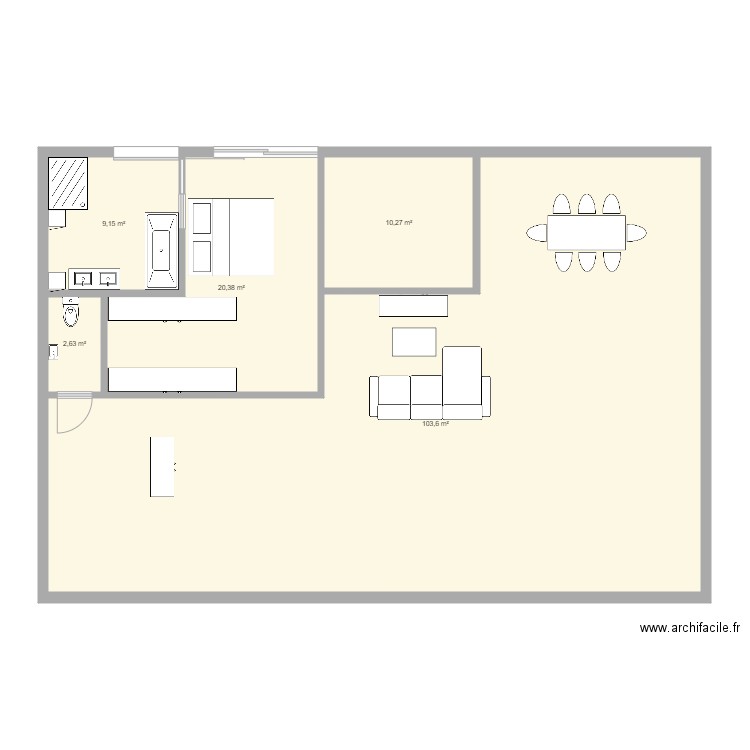 grange01. Plan de 5 pièces et 146 m2