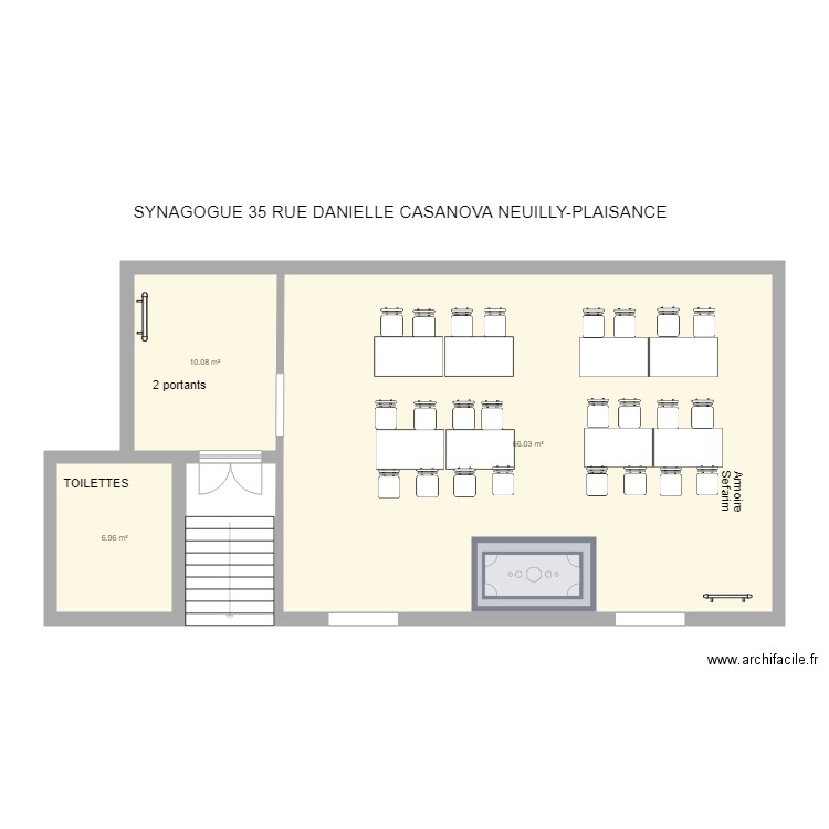 SYNAGOGUE COVID NIVEAU RDC. Plan de 0 pièce et 0 m2