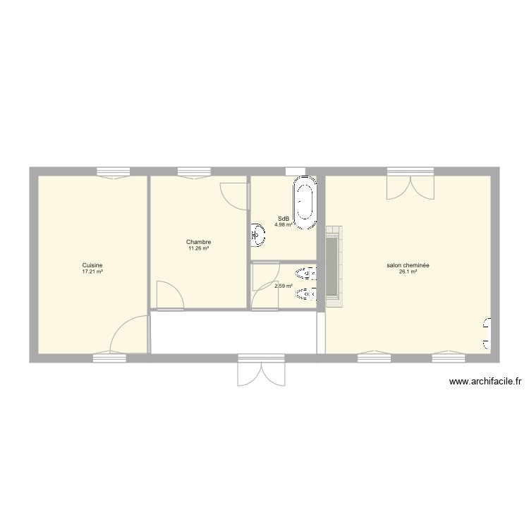 corps Long&egrave;re. Plan de 0 pièce et 0 m2