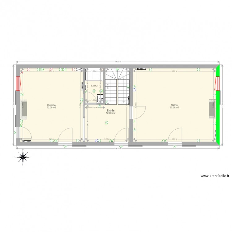 Plan Pierrefou RDC mai 2022. Plan de 0 pièce et 0 m2