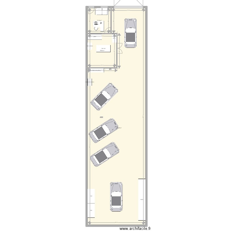 Atelier danyfilm's. Plan de 3 pièces et 238 m2