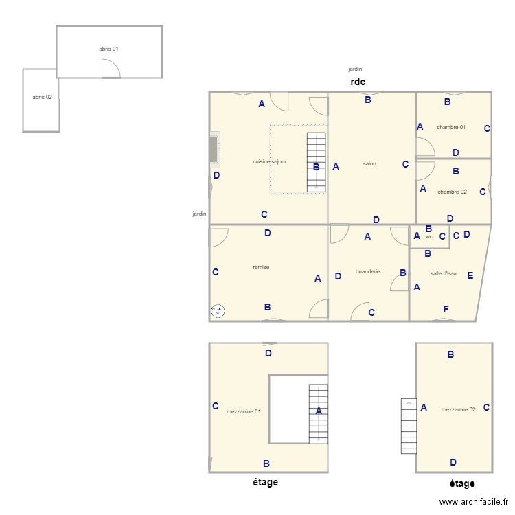 guilbaud PB. Plan de 14 pièces et 181 m2