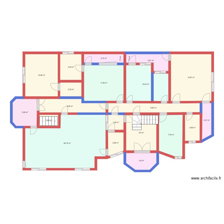 Plan Villa ANK ETAGE avec Archifacile. Plan de 0 pièce et 0 m2