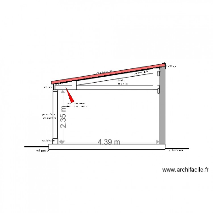 plan de coupe. Plan de 0 pièce et 0 m2