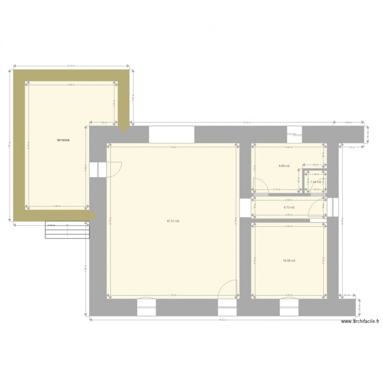 terrasse 1. Plan de 0 pièce et 0 m2