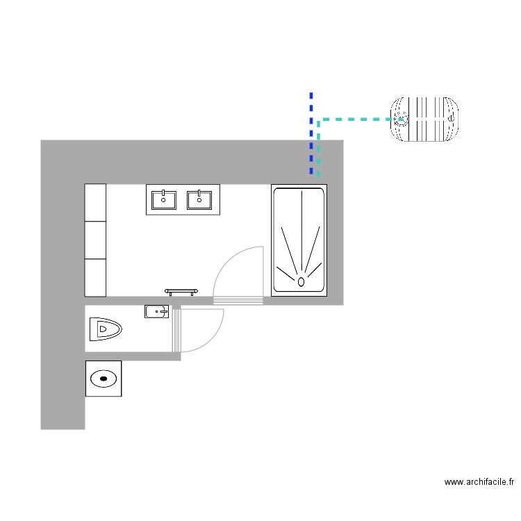 SDB Anciaux évacuation. Plan de 0 pièce et 0 m2