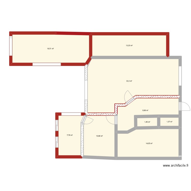 Agrandissement maison 2. Plan de 9 pièces et 110 m2