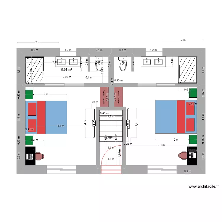 emprise cloisons sur sol rez de chauss&eacute;e. Plan de 