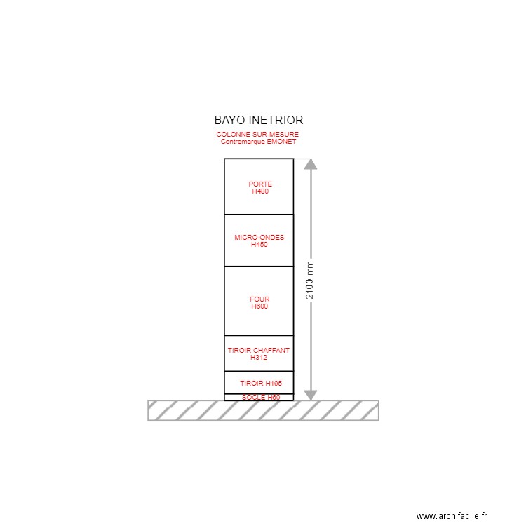 COLONNE SUR MESURE  EMONET. Plan de 0 pièce et 0 m2