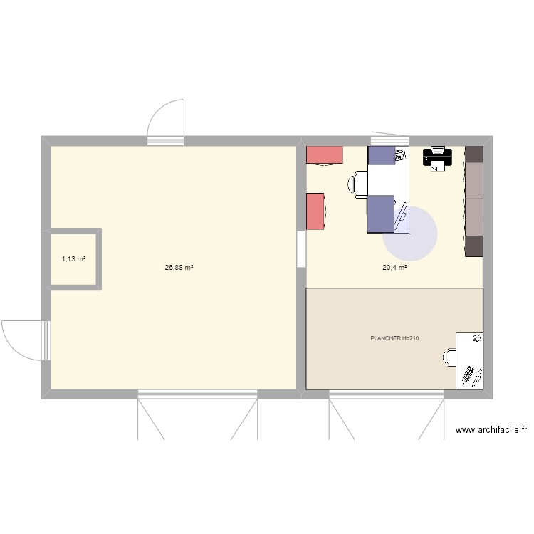 GARAGES 3. Plan de 3 pièces et 48 m2