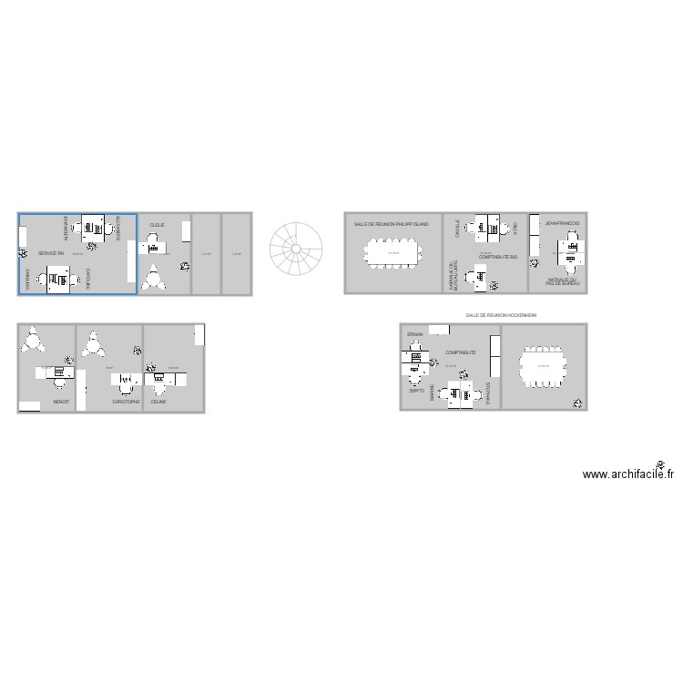 Réaménagement bureaux etage version 2. Plan de 0 pièce et 0 m2