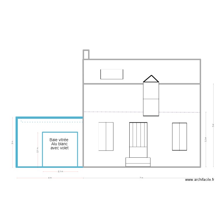 DP4 Façade Sud Après 04_2023. Plan de 4 pièces et 46 m2