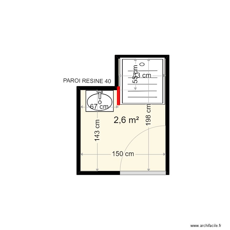 LAVI ROGER . Plan de 1 pièce et 3 m2