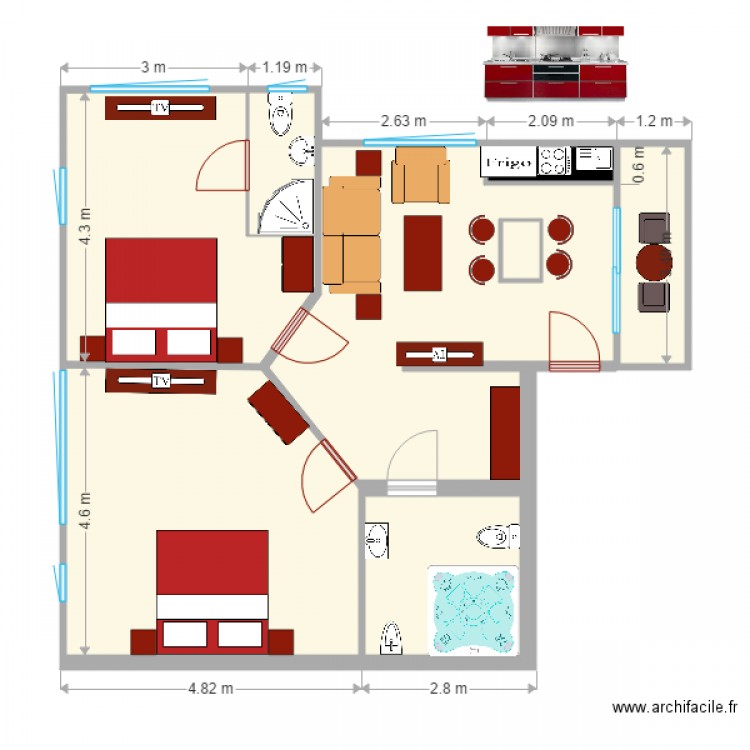 transfosuiteappart. Plan de 0 pièce et 0 m2