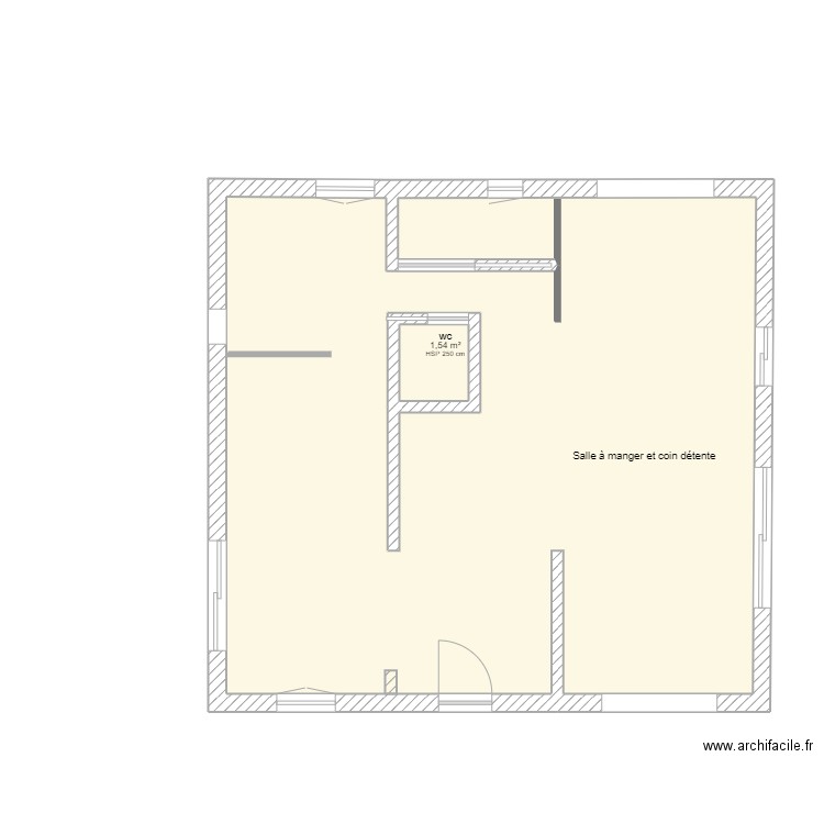 PLAN RDC - Devoir 7. Plan de 2 pièces et 77 m2