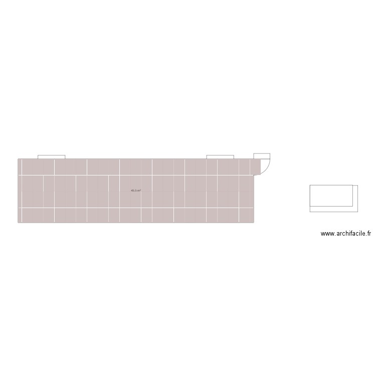 terrasse 60 90 perpendiculaire. Plan de 0 pièce et 0 m2