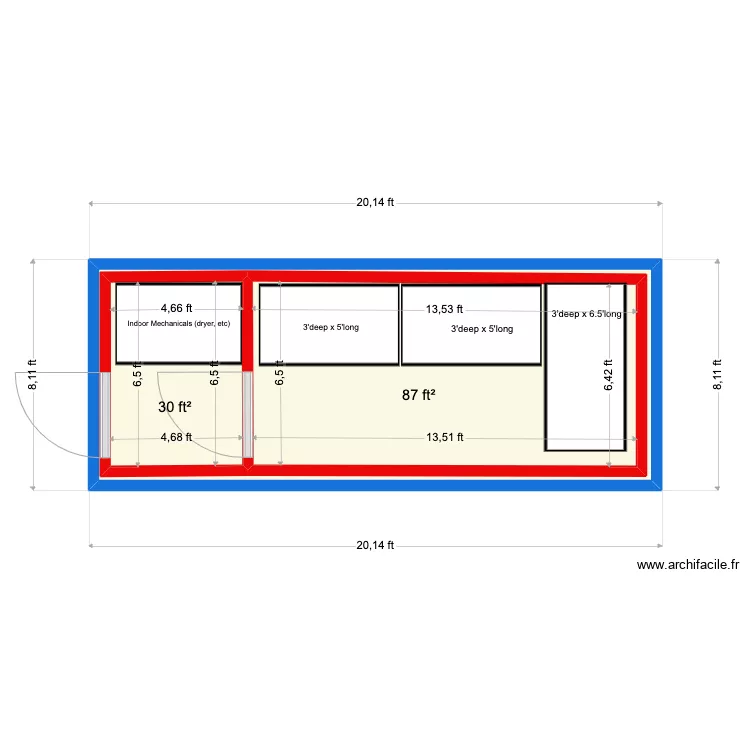 Mil Ireland - 36" shelves. Plan de 