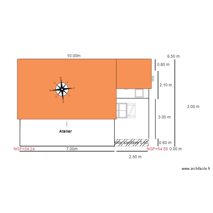 Facade EST   chalet 50. Plan de 0 pièce et 0 m2