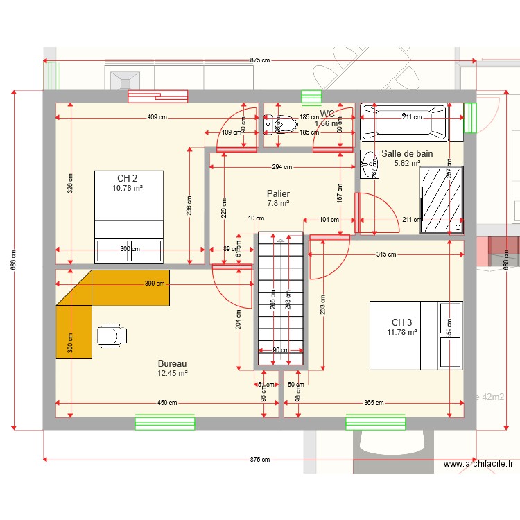 LEA à étage 123 m2. Plan de 0 pièce et 0 m2