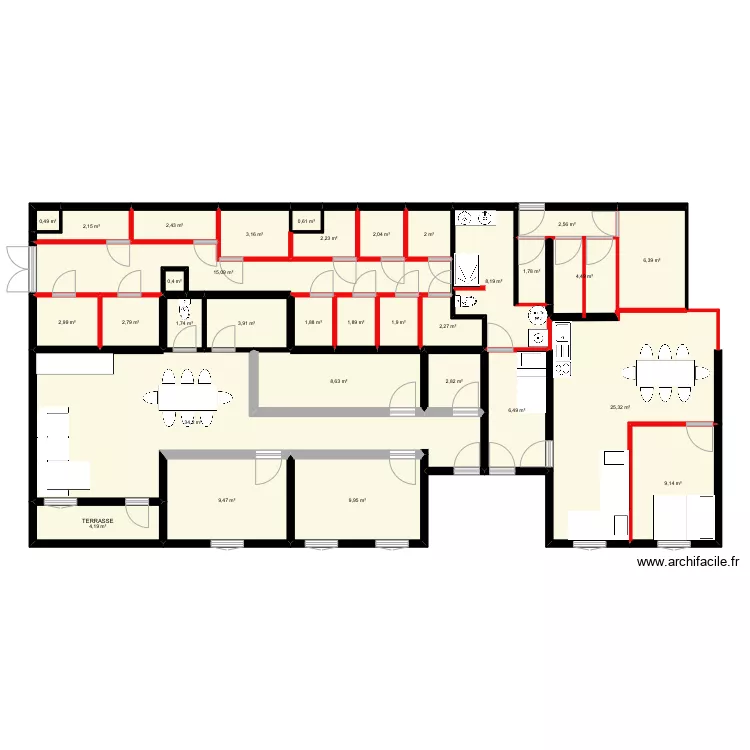 Valescure appart c&ocirc;t&eacute; adar. Plan de 