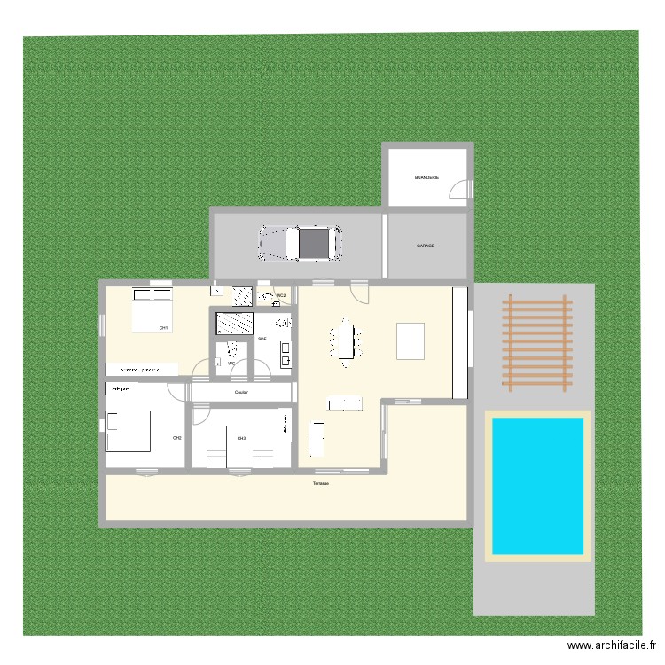 Villa 2. Plan de 11 pièces et 193 m2
