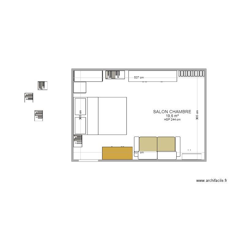 SALON. Plan de 1 pièce et 20 m2