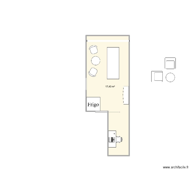 Garage. Plan de 1 pièce et 17 m2