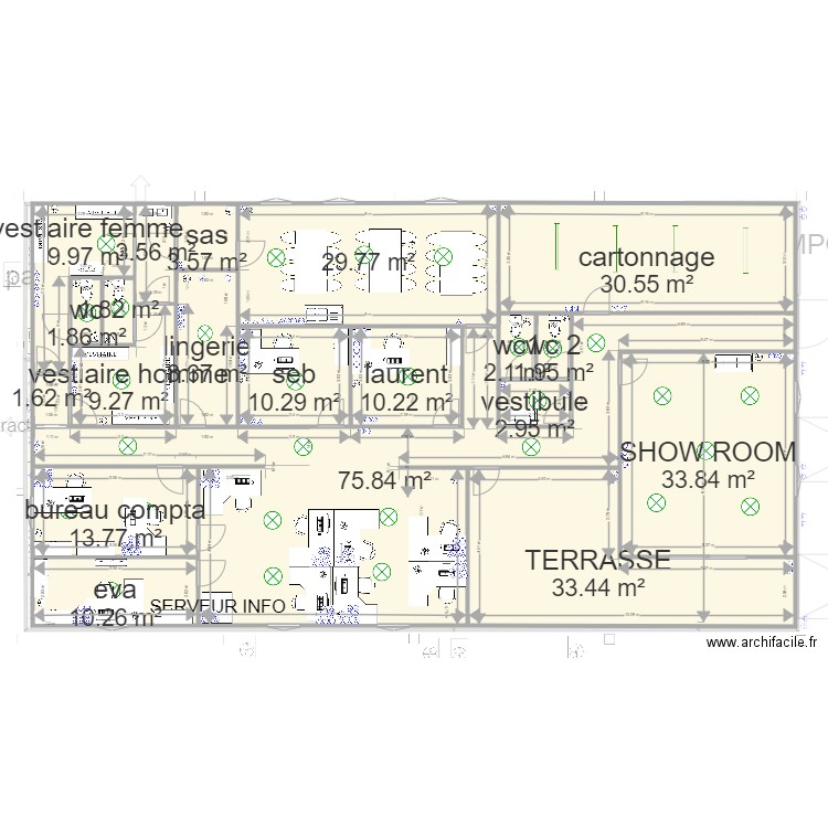 plan montussan v25 MEUBLE. Plan de 39 pièces et 590 m2