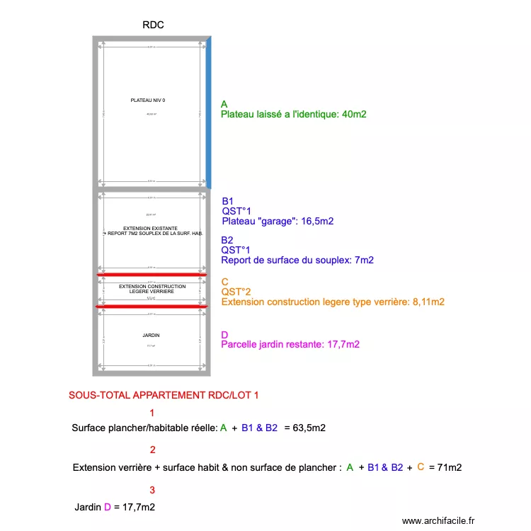 PLAN NU PROMENADE DU GRAND LARGE APPARTEMENT RDC LOT 1. Plan de PLAN NU PROMENADE DU GRAND LARGE APPARTEMENT RDC LOT 1. Plan de