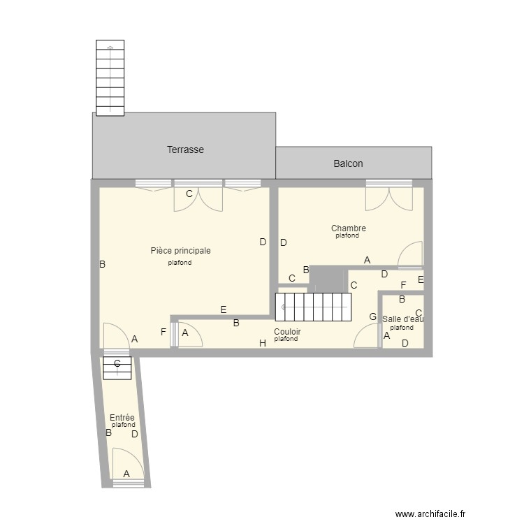 18 rdc appartement à rénover. Plan de 0 pièce et 0 m2