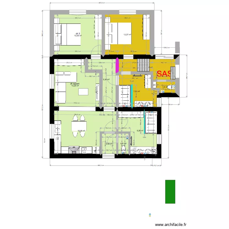annexe m&eacute;dium 88m2. Plan de 